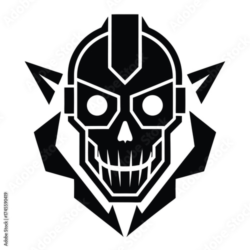 skull   logo on white background