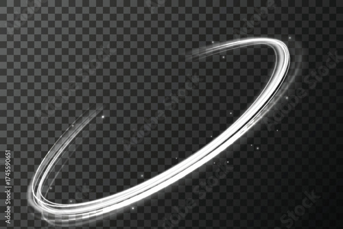 Light white Twirl. Curve light effect of white line. Luminous white circle. Light white pedistal, podium, platform, table. Vector PNG. Vector illustration
