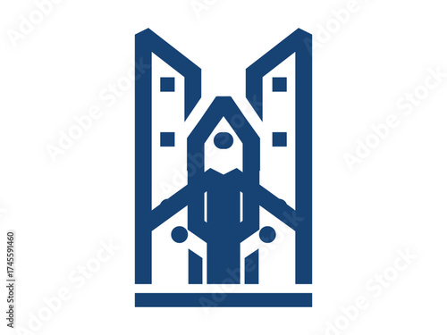 Skyscraper Icon, Modern Highrise Building Illustration for Urban Architecture Design