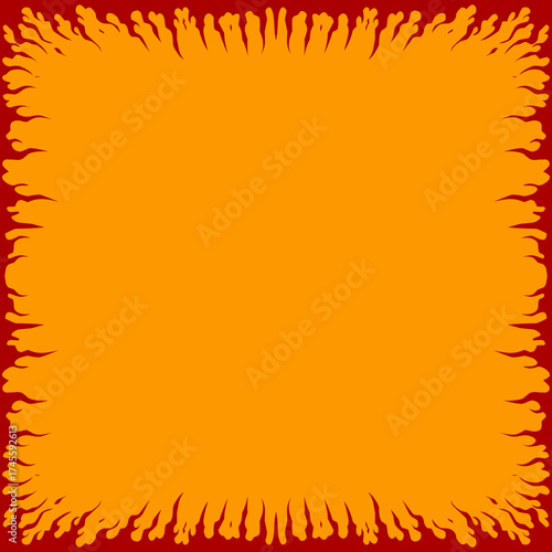 fire frame in red abstract symmetrical shapes vector design