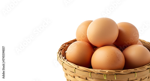 Wallpaper Mural A basket filled with brown eggs on a white background view , transparent png Torontodigital.ca