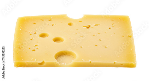 Wallpaper Mural A single slice of swiss cheese on a white background view , transparent png Torontodigital.ca