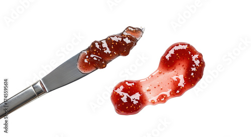 Wallpaper Mural Close up of strawberry jam on a knife and spread on white , transparent png Torontodigital.ca