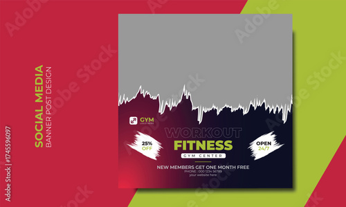 Editable minimal square banner template. Black and yellow background color with stripe line shape. Suitable for social media post and web internet ads. Vector illustration with photo college