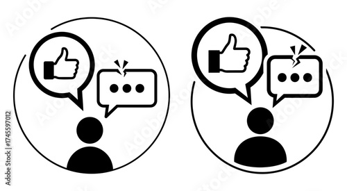 Vector art of social media feedback like and dislike concept communication and opinion