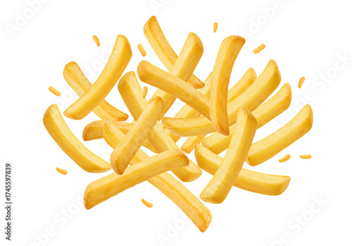 Wallpaper Mural A pile of golden french fries isolated on a white background , transparent png Torontodigital.ca