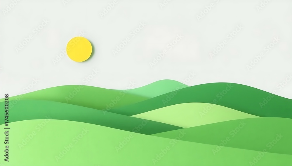 Obraz premium vector illustration of a green field