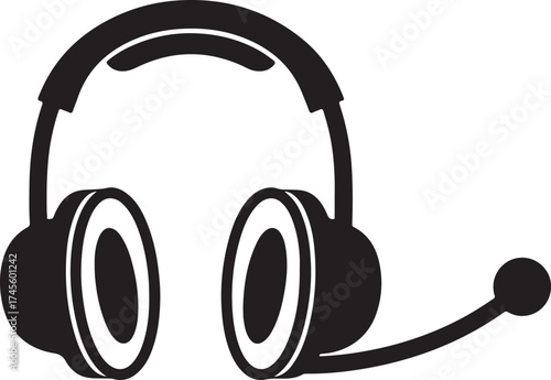 Customer support headset icon symbolizing call center and communication service