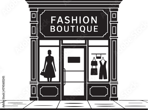 Elegant Fashion Boutique Storefront Silhouette