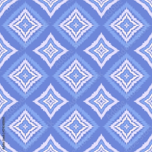 Seamless Ikat ethnic traditional Textile pattern geometric abstract folklore ornament Tribal ethnic illustration background design for print, clothing, scarf