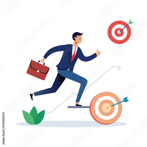 Personal development plan for career success, build specialist skill or competence to motivate and achieve business target concept, smart businessman walk up checklist as staircase to achieve target