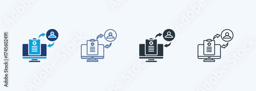 Health Information Exchange Multiple Style Icon Collection 