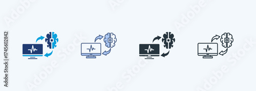 Brain Computer Interface Multiple Style Icon Collection 