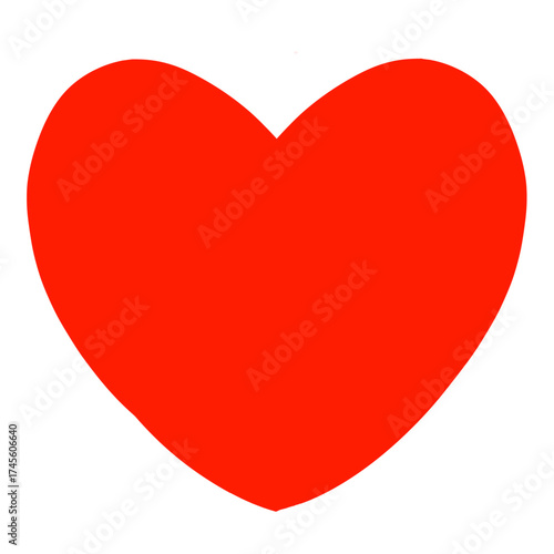 Bright red heart shape vector illustration isolated for romantic love, Valentine’s Day, wedding, graphic design, and greeting cards.