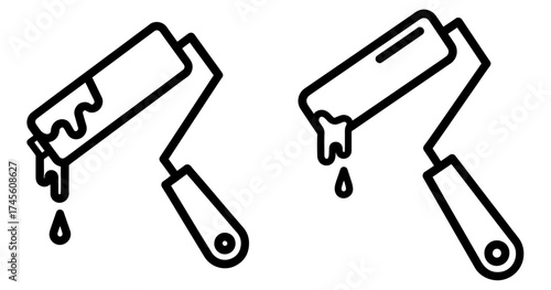 Vector art of paint roller with dripping paint for renovation and artistic projects