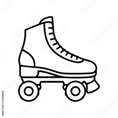 Retro roller skate silhouette a classic quad roller skate drawing representing vintage roller skating fun and retro sport activity