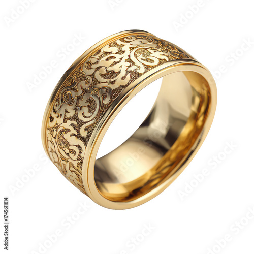 engraved gold ring png signet ring png vintage ring png intricate engravings png jewelry ring png transparent background image
