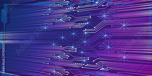 Abstract technology background with connecting the dots and lines. Global network connection, internet technology and digital communication concept