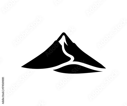 Illustration of a mountain with a winding path up