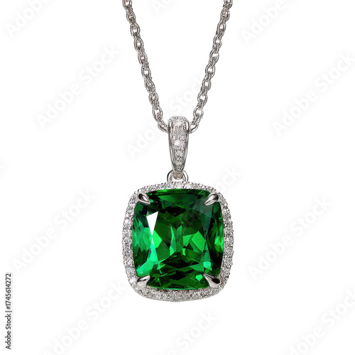 green gemstone pendant png diamond accents png jewelry necklace png elegant pendant png luxury accessory png transparent background image