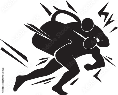 Dynamic silhouette of wrestlers grappling dynamic action silhouette sports icon