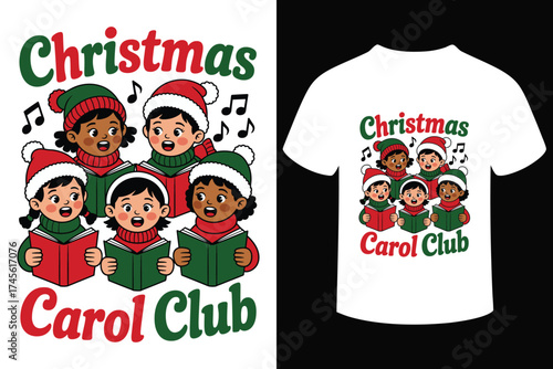 Christmas carol club children singing festive holiday song