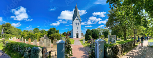 St.-Clemens-Kirche in Nebel, Amrum - Panoramaaufnahme 