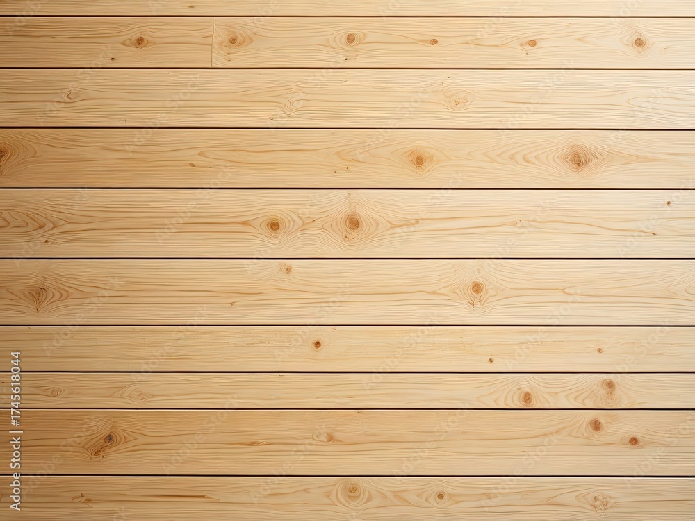 Obraz premium Close-up of light-colored wooden planks, natural pattern, horizontal lines