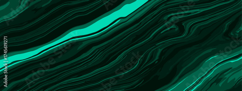 Dark Malachite Green Marble Texture Background, Abstract Swirl Stone Pattern, Luxury Mineral Wallpaper, Fluid Art Design, Green Marble Texture with Smooth Flowing Lines, Natural Stone Pattern