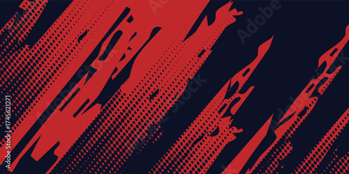 Black and red abstract grunge background with halftone style modern arts vector eps10