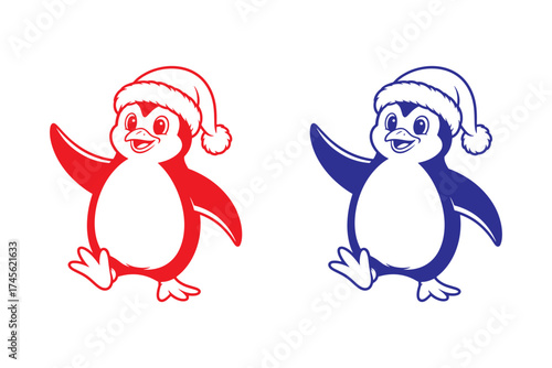 Christmas penguin cartoon