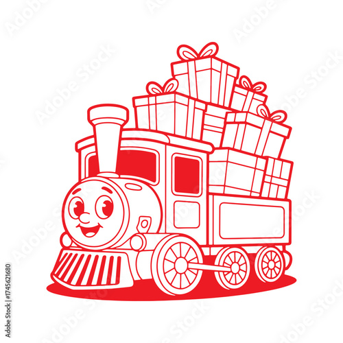 Gift Train Cartoon