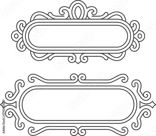 Elegant Frame Designs: Exquisite vintage frame designs with intricate, delicate lines, ideal for adding a touch of class and sophistication to any design project.
