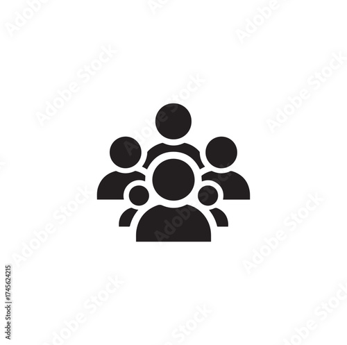 people icon  Silhouette Vector Design Isolated on White Background