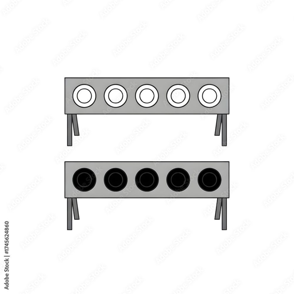 Obraz premium Biathlon Target Icon Set 