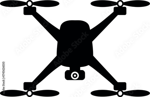 Modern drone quadcopter icon aerial photography technology vector