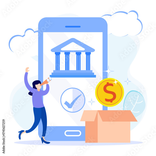 Illustration vector graphic cartoon character of cash back