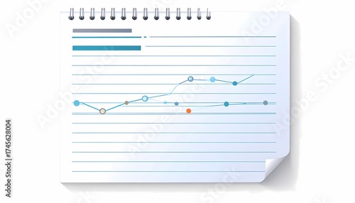 Business Growth Chart on Notepad Financial Data Analysis and Strategy Planning
