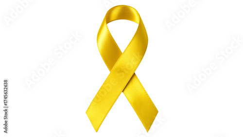 Show your support with this vibrant yellow ribbon, a symbol of hope, awareness, and solidarity for various causes that resonate with compassion