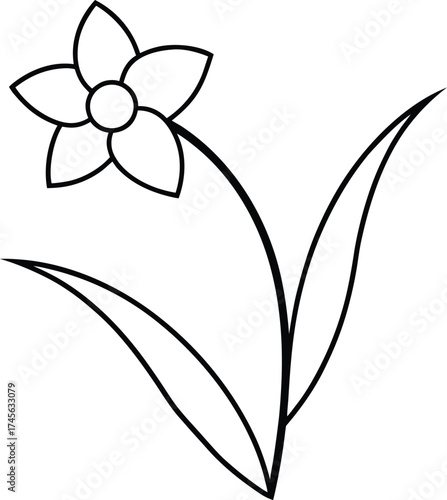 a daffodil facing sideways with natural curve 