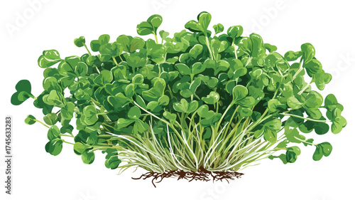 Fresh Green Alfalfa Sprouts Bunch on Vibrant Display