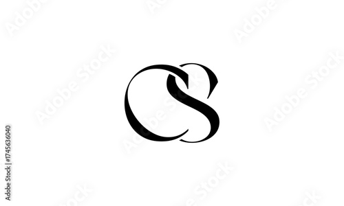 CS initial letters, monogram logo
