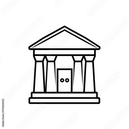 Line art Bank icon with transparent background PNG and JPEG image for your business	