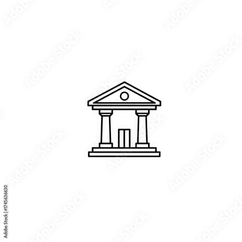 Line art Bank icon with transparent background PNG and JPEG image for your business	