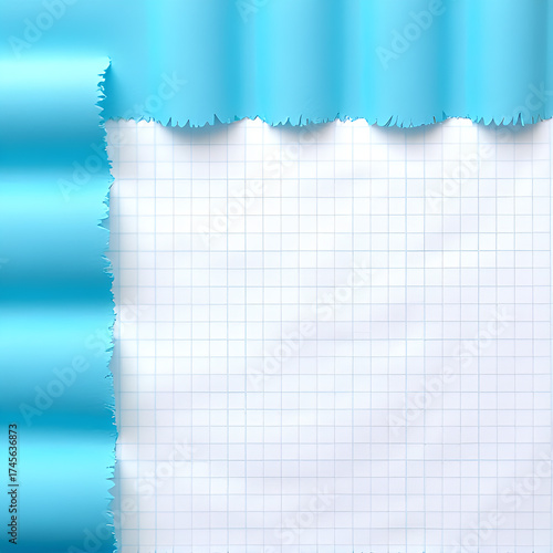 torn paper with blue background