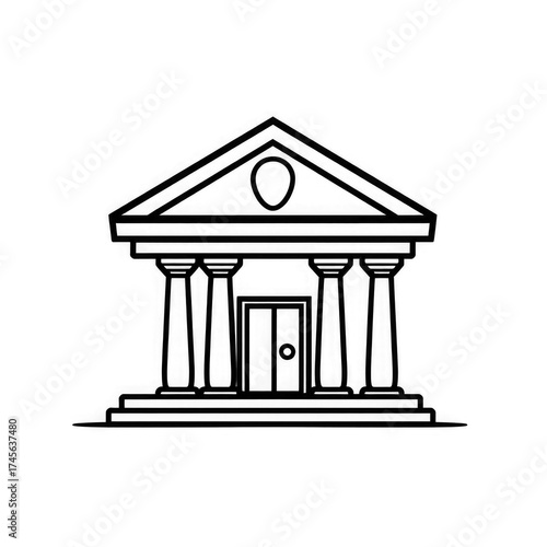 Line art Bank icon with transparent background PNG and JPEG image for your business	