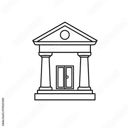 Line art Bank icon with transparent background PNG and JPEG image for your business	