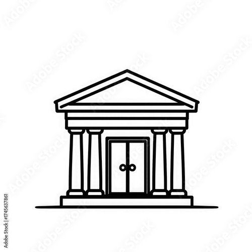 Line art Bank icon with transparent background PNG and JPEG image for your business	
