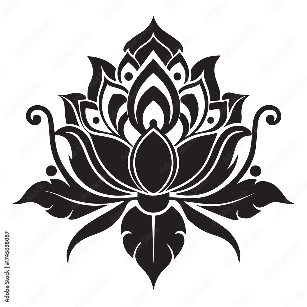 Fototapeta premium art nouveau flower vector icon