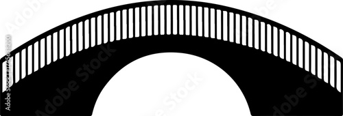 Modern arched bridge silhouette vector illustration